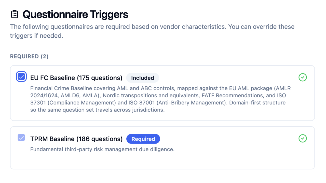 Questionnaire Triggers